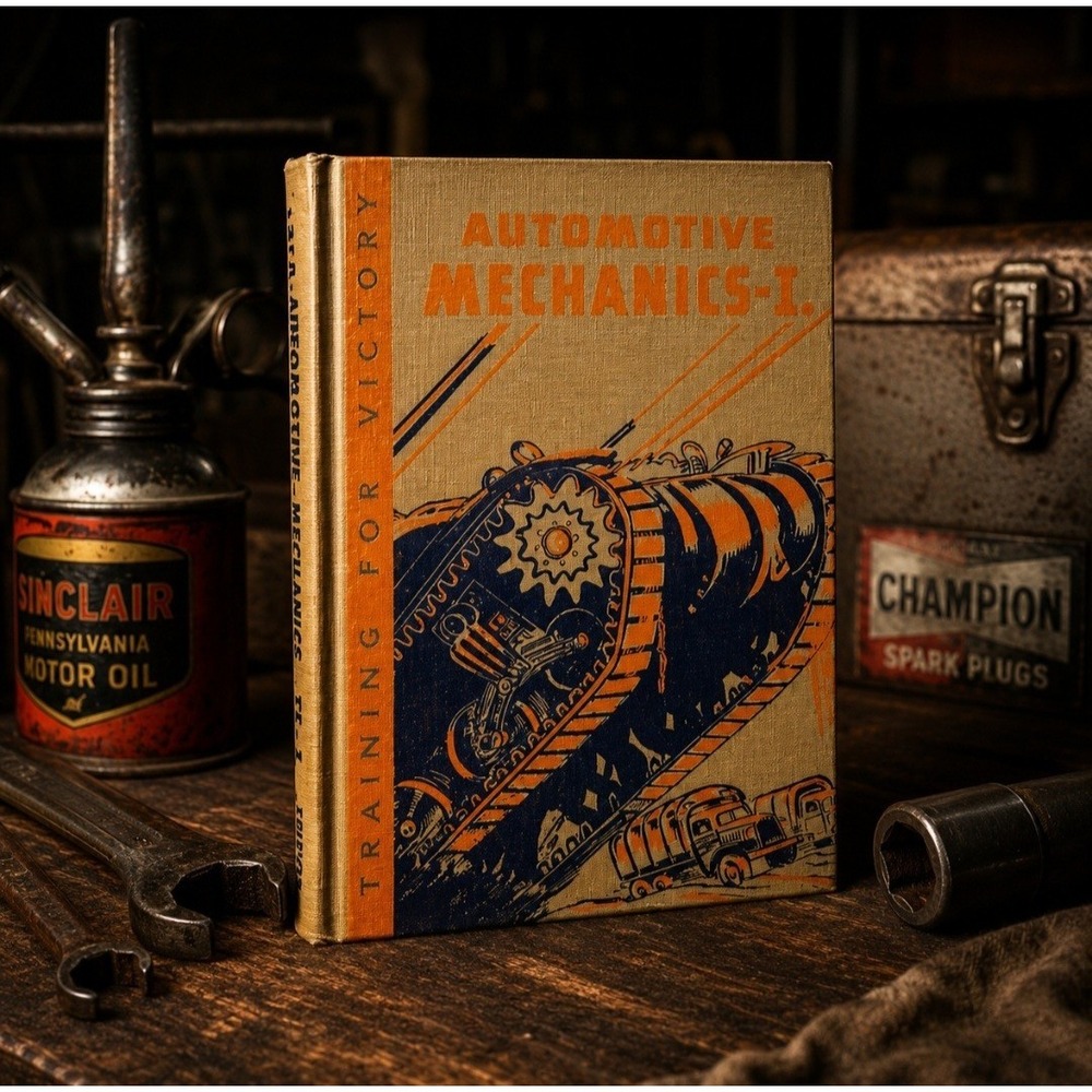 1940s Automotive Mechanics I & II Training For Victory WWII Hardcover Books